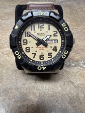 Casio MRW210H Men's Watch Quartz Day Date 100M Canvas Strap 5474 Khaki Tan picture