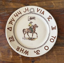 Wallace China 1950s Storz Brewery Rodeo Bread And Butter Plate Till Goodan Rare picture