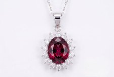 Natural Garnet Pendant 4.25 Ct 925 Sterling Silver Handmade Gemstone picture