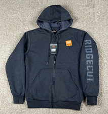 Ridgecut Toughwear Hoodie Mens Medium Gray Fleece Lined Full Zip Jacket Heavy picture