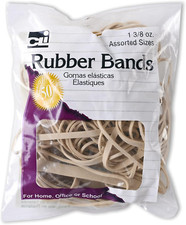 Charles Leonard Rubber Bands, 3/8 Ounce Bags, Amber, Assorted Sizes (56381) picture
