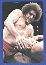 1983 Toshi & Seikatsu Andre The Giant Plastic Japanese Wrestling Card WWF Legend picture