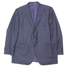 Coppley Blazer Windowpane Wool Sport Coat Blue 