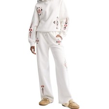 A&F Sunday Fleece Sweatpants and Hoodie Set Size Medium NWT Light Sand Pattern picture
