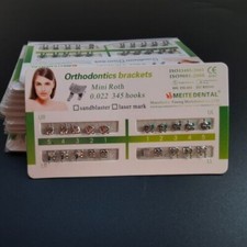 100 X Dental Orthodontic Brackets Brace Mini Roth 022 Slot 345 hooks Metal Tooth picture