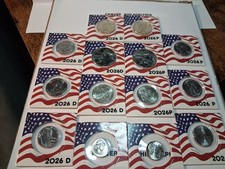 THIS IS AMERICA 2026 14 COINS SET P+D DOLLAR-NICKEL IN PATRIOTIC 2X2 HOLDERS  picture
