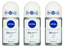 NIVEA Fresh Comfort Aluminium Free (0% ACH) 48H RollOn Deodorant 50ml(Pack of 3) picture