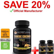 3 Bottles - Me First Living Turmeric Extract 95% Curcuminoids 1000mg + Bioperine picture