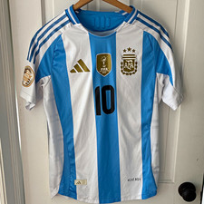 adidas Argentina Lionel Messi #10 Men’s Soccer Jersey Size M White Blue picture