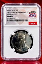 1776-2026 25C Declaration of Independence July 4th Privy Quarter NGC MS66 %presa picture