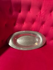 Vintage Mid 20th Century Oneida Silverplate Holloware Oval Bread Serving Tray picture