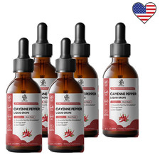 1-5x Cayenne Pepper Drops Supplement Liquid + Grape Seed, Turmeric, Ginseng 60ml picture