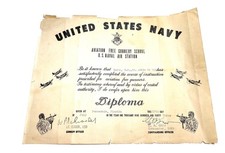 1943 WWII US Navy Aviation Free Gunnery School Diploma Pensacola Air Gunner picture