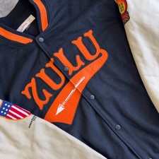 Zulu Cannibal Giants Negro League Jacket Varsity Letterman Men's 4XL Black picture