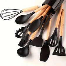 12PCS Kitchen Utensils Set Food Grade Silicone Cooking Tools with Storage Holder picture