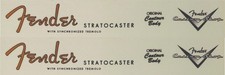 2 (Two) Fender Stratocaster Spaghetti w/custom shop headstock waterslide decals picture
