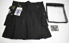 Damn Near Kilt 'Em Mens Green Horn Utility Kilt Black 100% Cotton NWT Large picture
