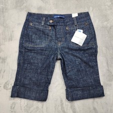 NEW BandolinoBlu Shorts Womens 8 Blue Bermuda Denim Stretch Cuffed Casual Summer picture