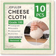 10pc Grade 100 Cheesecloth 20x20 Hemmed Unbleached Cotton Strainer Reusable Cook picture