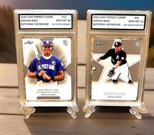 “2” Joshua Baez RC 2020 LEAF PERFECT GAME Graded GEM-MT 10 ROOKIE LOT #12 & #61 picture