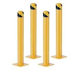6 Pack 36'' Parking Bollard Post Sets Anchored Heavy Duty Steel Bollards Posts picture