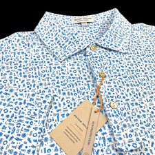 Peter Millar Crown Sport Summer Comfort Island Time Party Polo Shirt Large $125 picture
