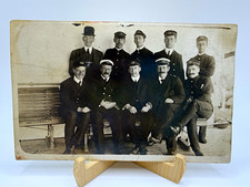 Antique RPPC Postcard Ship Officers Crew Uniforms Deck Bench Early 1900s Unposte picture