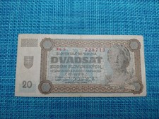 🇸🇰 Slovakia 20 korun 1942 P-7a  VF Banknotes 080826-13 picture