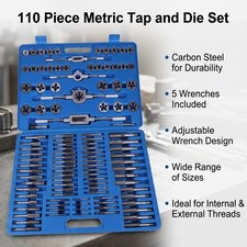 110pcs/set M2‑ Metric Tap and Die Set Complete Hand Threading Tools picture