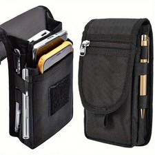 (EXTRA LARGE) CELL PHONE VERTICAL RUGGED POUCH WITH METAL CLIP BELT LOOP HOLSTER picture