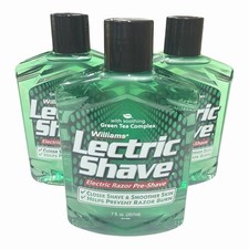 3 Pack x 7 oz each Williams Lectric Shave Original Electric Razor Pre-Shave picture