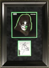 Peter Criss (Catman- Original KISS Member) custom framed cut display-JSA picture