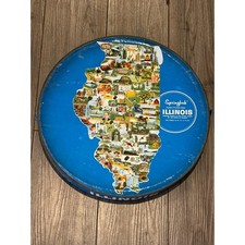 Vintage 1969 Springbok Contour Illinois State Map Shaped Jigsaw Puzzle Complete picture