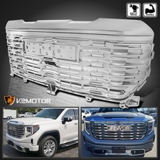 Fits 2022-2026 GMC Sierra 1500 Chrome Denali Style Front Upper Mesh Hood Grille picture