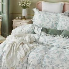 Brandream French Country Toile Duvet Cover Set Full Size Girls Bedroom Vintage picture