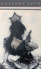 SUPERB ORIG. LATIN DANCER GIRL PAINTING ART VTG 60'S BOHO MID CENTURY MODERN picture