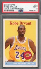 Kobe Bryant 2008 Topps 1958-59 Variation Basketball Card #24 Graded PSA 9 picture