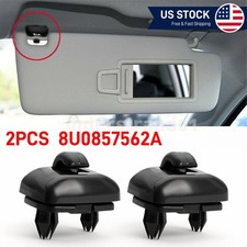 2x Sun Visor Black Clip Holder Hooks For Audi A3 S3 A4 S4 A5 S5 Q3 Q5 8U0857562A picture