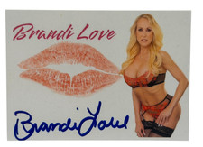 Brandi Love Signed Kiss Card Adult Star Autograph Kiss Print Beckett Witness picture