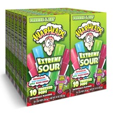 Warheads, Fat Free Freezer Pops, Assorted Flavors, Extreme Sour (12 Boxes, 10 - picture