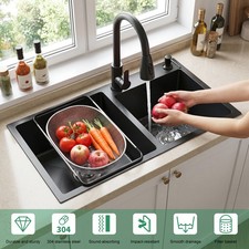 Top Mount/Drop-in Stainless Steel Double Basin Kitchen Sink 30.7x16.9 Inch picture