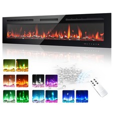 60 Inch Electric Fireplace Wall Mounted Recessed Heater with Remote Control picture
