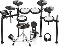 🥁Donner DED-200X Electric Drum Set Dual Zone Snare With Throne Melodics Lessons picture