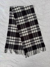 Christopher Hayes Lambswool Scarf Black White Menzies Tartan Plaid picture