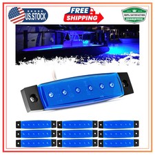 PSEQT 10Pcs LED Boat Interior Courtesy Light Strip Waterproof Blue Marine Deck picture