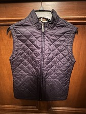 Burberry Women's Light Weight  Navy Quilted Vest - Small picture
