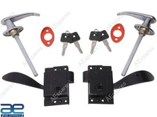 Door Handle Lever Pair Chrome With Lock Black For Jeeps CJ7 1976-1980 @US picture