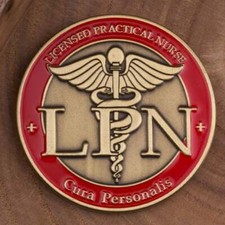 Licensed Nurse Pratical Nurse Challenge Coin LPN - Cura Personalis picture