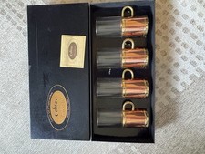 Vintage Beucler Cobras Copper Brass Irish Turkish Coffee Latte Glasses Set Of 4 picture