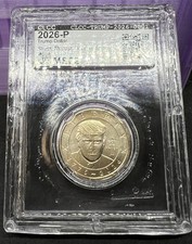 2026 P $1 Trump Dollar Struck Thru Obverse Error CLCC BU Certification #1 picture